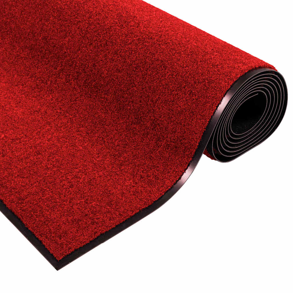 Fußmatte Rot und Schwarz 120 x 300 cm Polyamid und PVC
