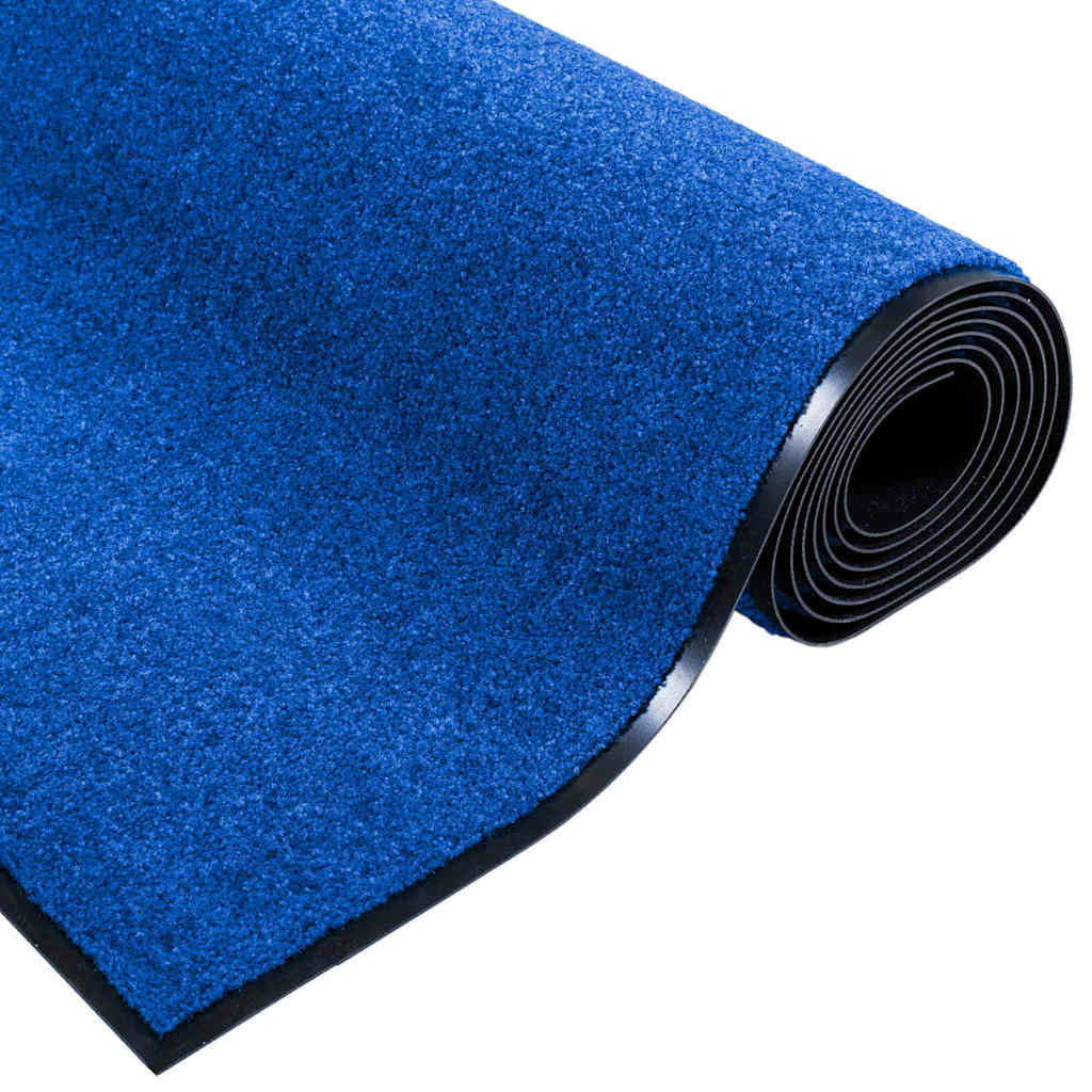Fußmatte Blau und Schwarz 120 x 250 cm Polyamid und PVC