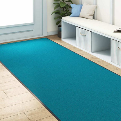 Fußmatte Cyan und Schwarz 120 x 350 cm Polyamid und PVC