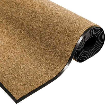 Fußmatte Creme und Schwarz 120 x 250 cm Polyamid und PVC