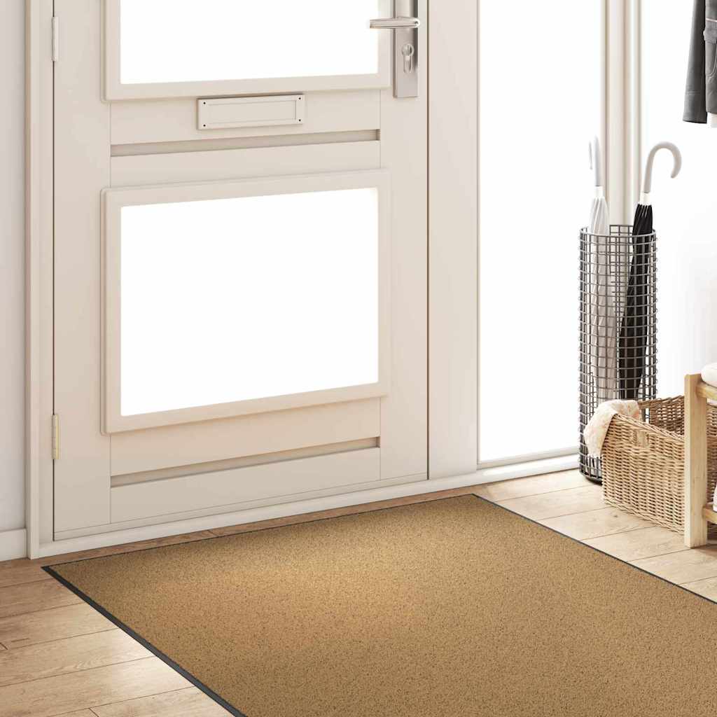 Fußmatte Creme und Schwarz 120 x 250 cm Polyamid und PVC