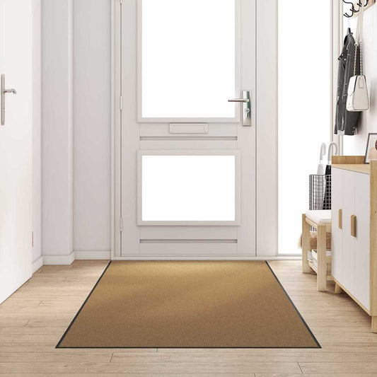 Fußmatte Creme und Schwarz 120 x 250 cm Polyamid und PVC