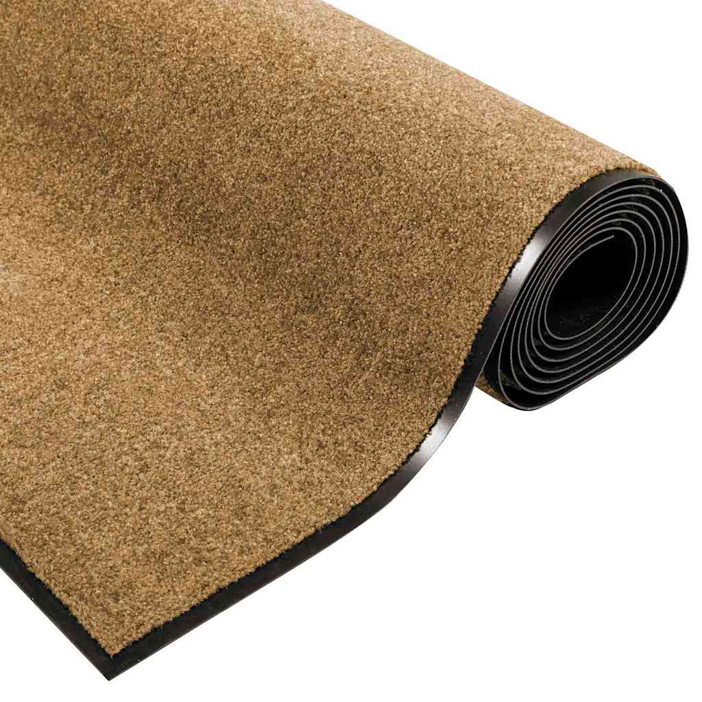 Fußmatte Creme und Schwarz 120 x 300 cm Polyamid und PVC