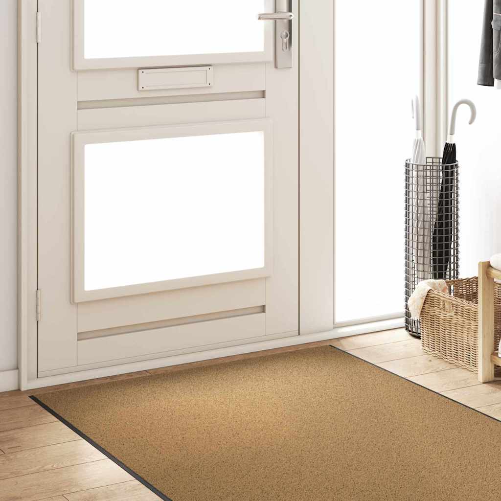 Fußmatte Creme und Schwarz 120 x 350 cm Polyamid und PVC