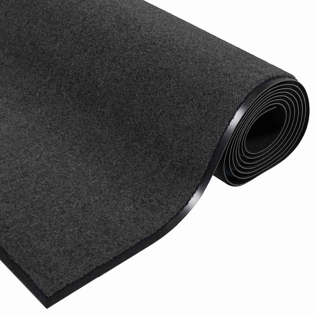 Fußmatte Anthrazit und Schwarz 120 x 300 cm