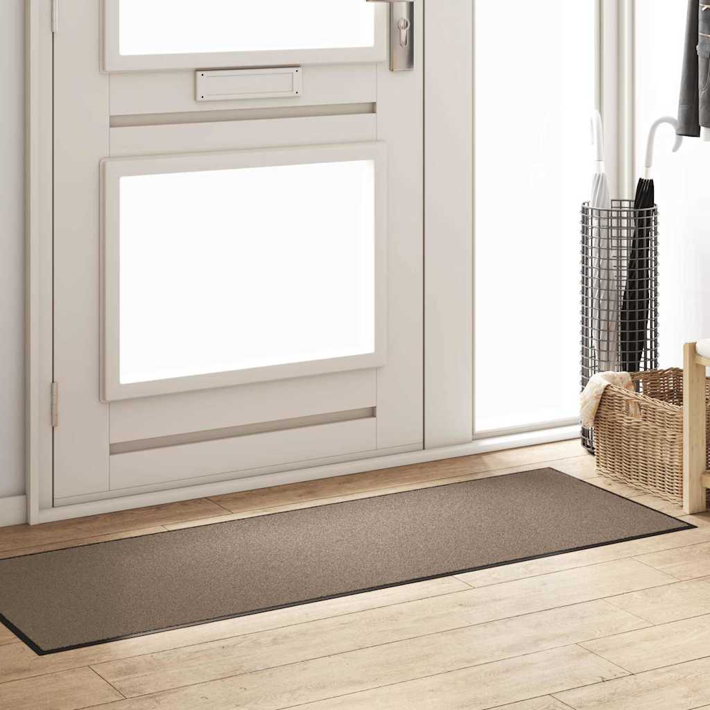 Fußmatte Beige und Schwarz 60 x 180 cm Polypropylen und Vinyl