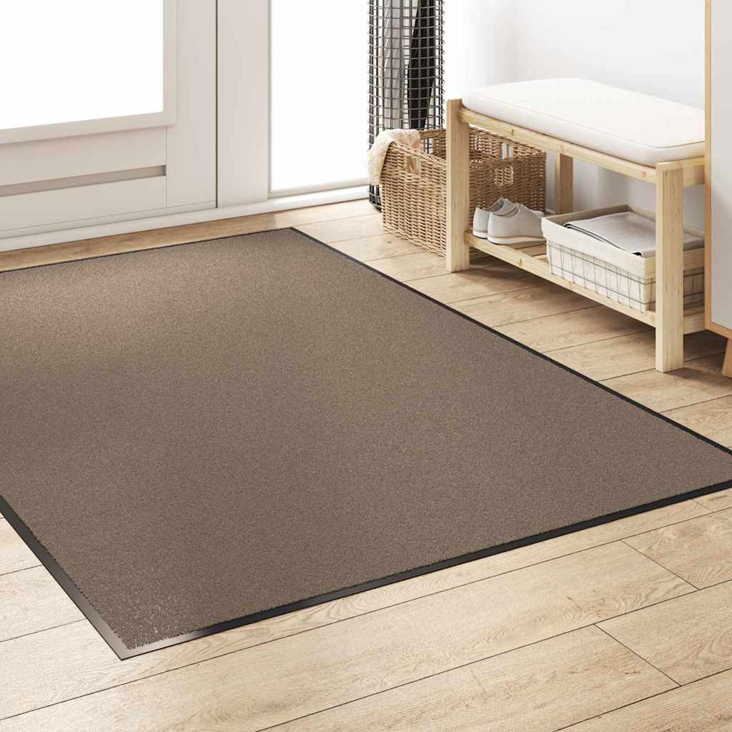 Fußmatte Beige und Schwarz 120 x 180 cm Polypropylen und Vinyl
