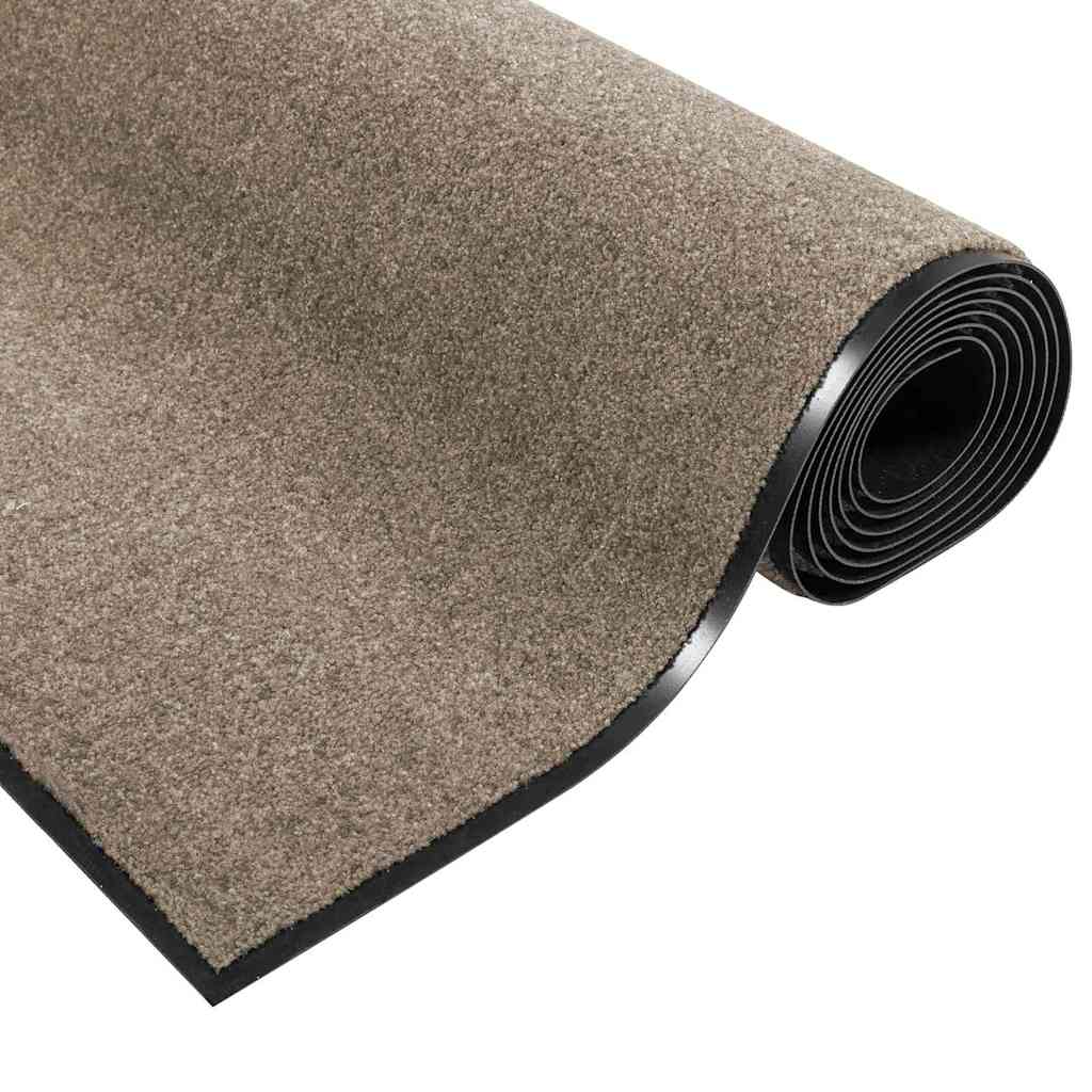Fußmatte Beige und Schwarz 120 x 300 cm Polypropylen und Vinyl