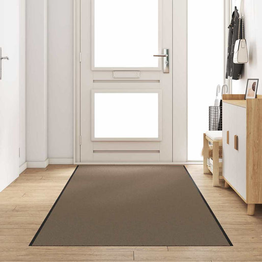 Fußmatte Beige und Schwarz 120 x 350 cm Polypropylen und Vinyl