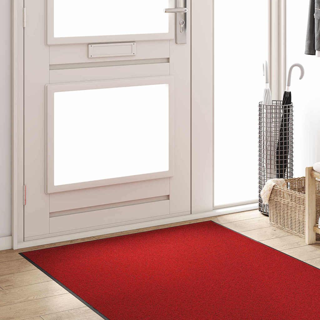 Fußmatte Rot und Schwarz 120 x 250 cm Polypropylen und Vinyl