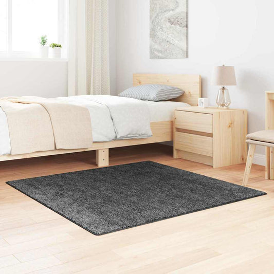 Teppich Dunkelgrau 120 x 120 cm Polypropylen