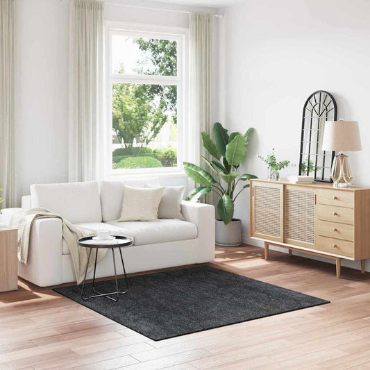 Teppich Dunkelgrau 160 x 160 cm Polypropylen