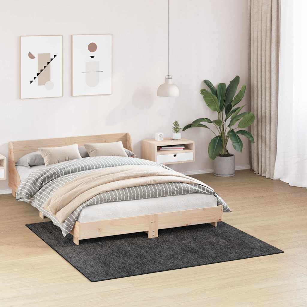 Teppich Dunkelgrau 160 x 160 cm Polypropylen
