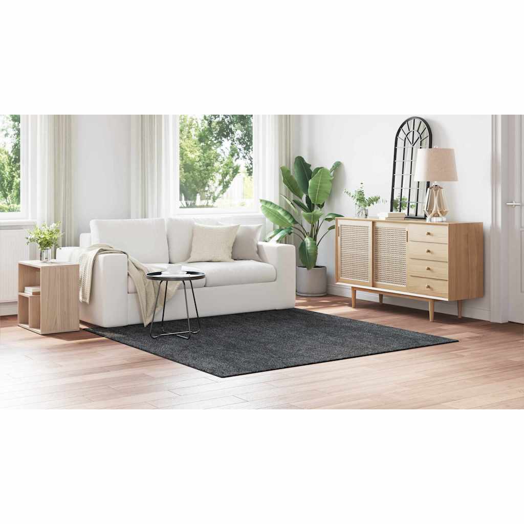 Teppich Dunkelgrau 200 x 200 cm Polypropylen
