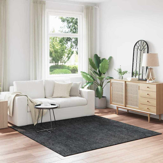 Teppich Dunkelgrau 200 x 200 cm Polypropylen