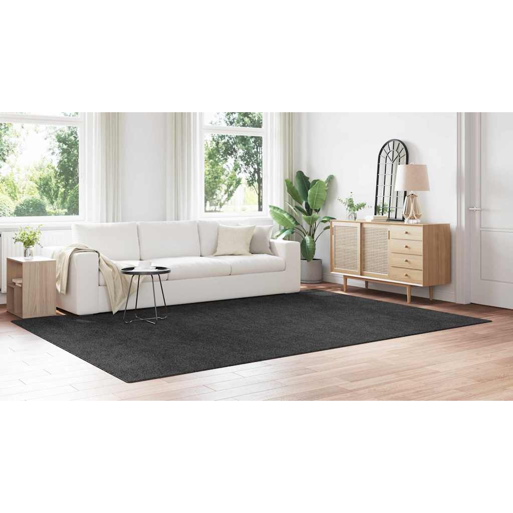 Teppich Dunkelgrau 240 x 340 cm Polypropylen