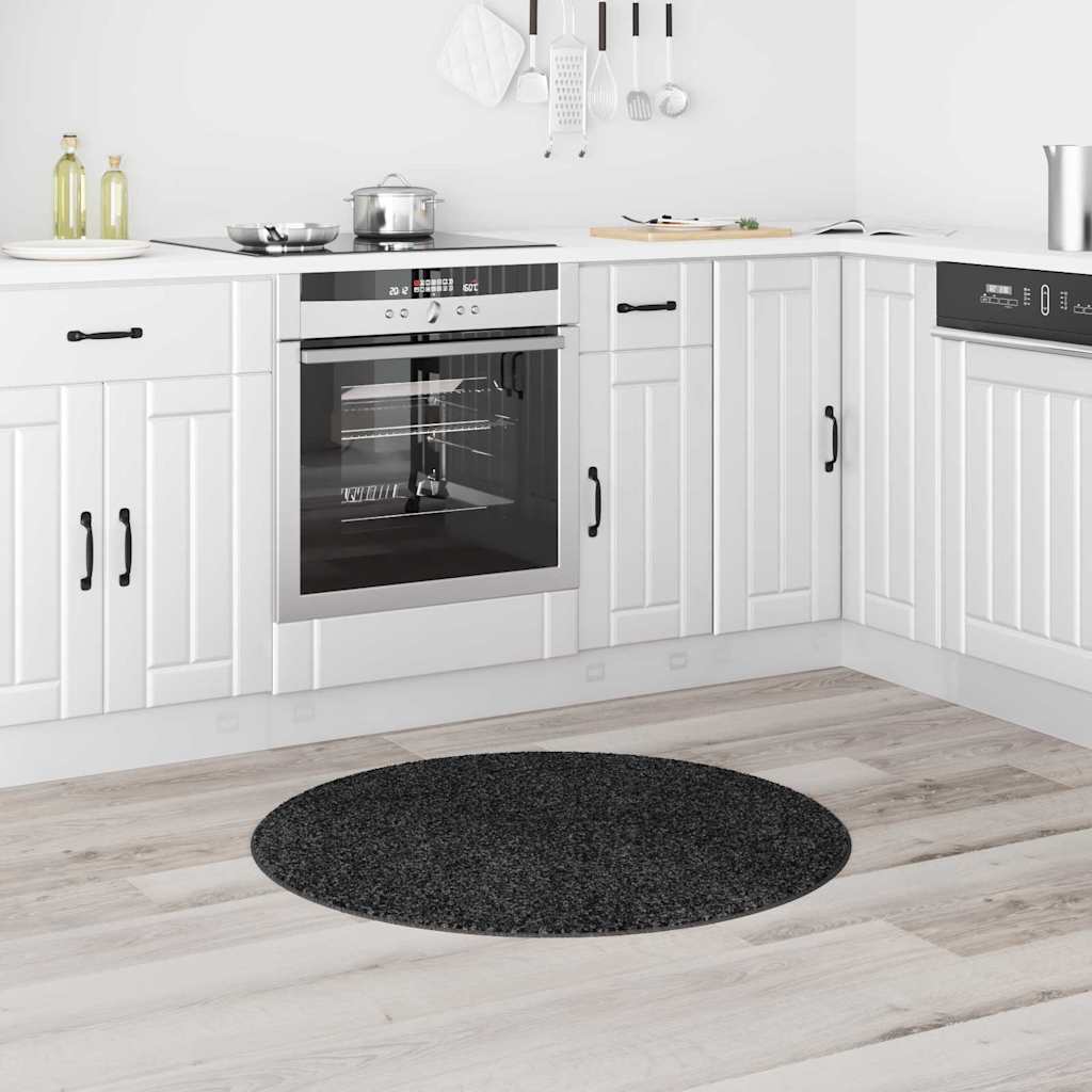 Teppich Dunkelgrau 90 x 90 cm Polypropylen
