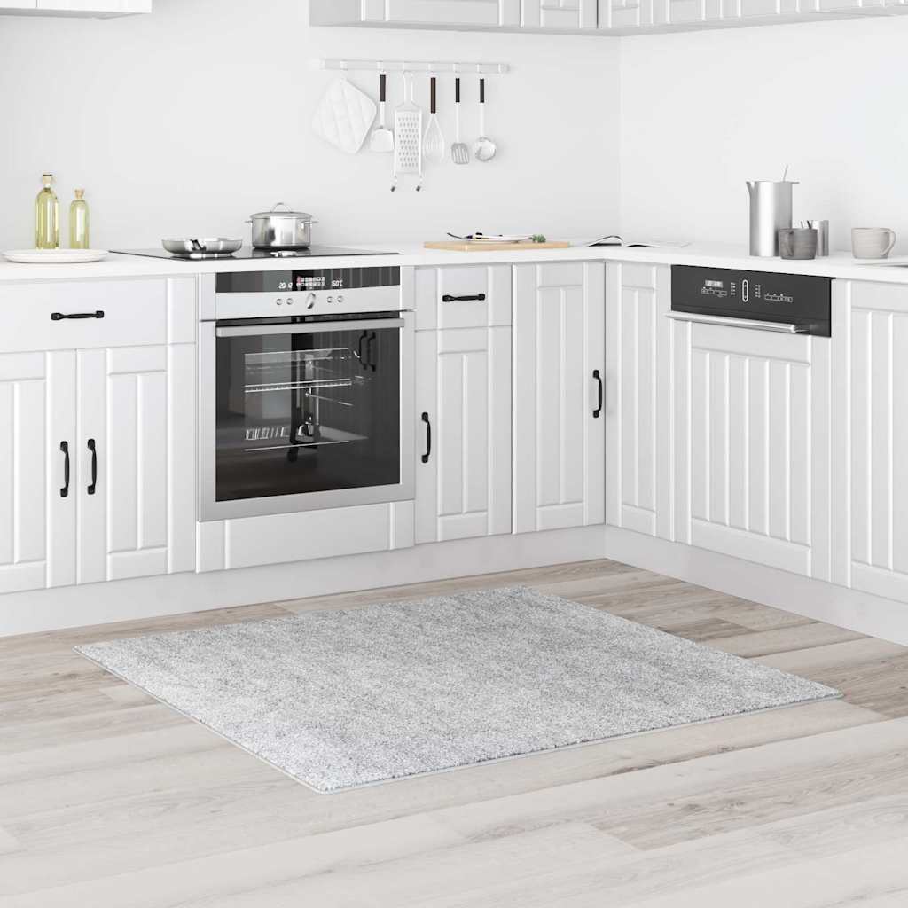 Anti-Rutsch Shaggy Teppich Grau 120 x 120 cm PP