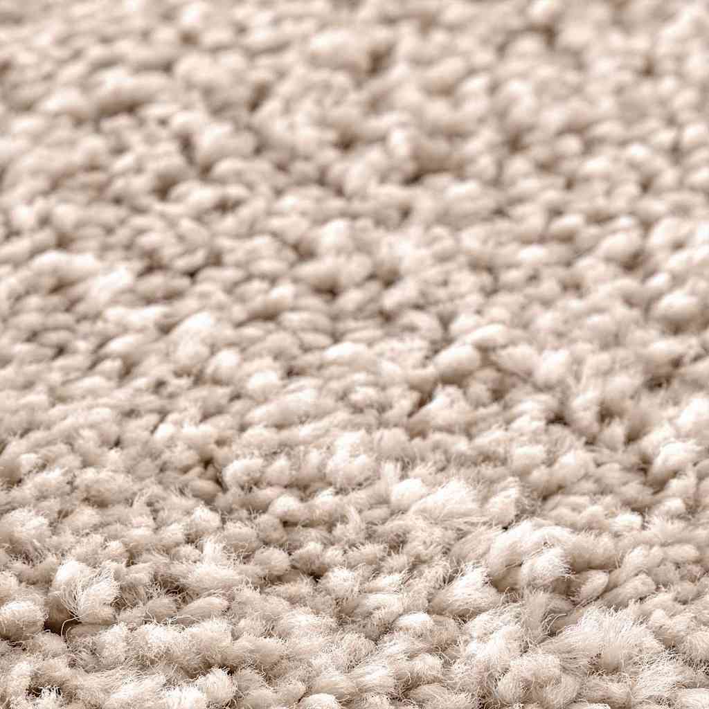 Anti-Rutsch Shaggy Teppich Creme 90 x 90 cm PP