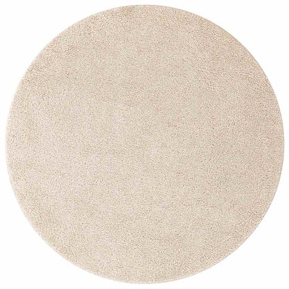 Anti-Rutsch Shaggy Teppich Creme 90 x 90 cm PP