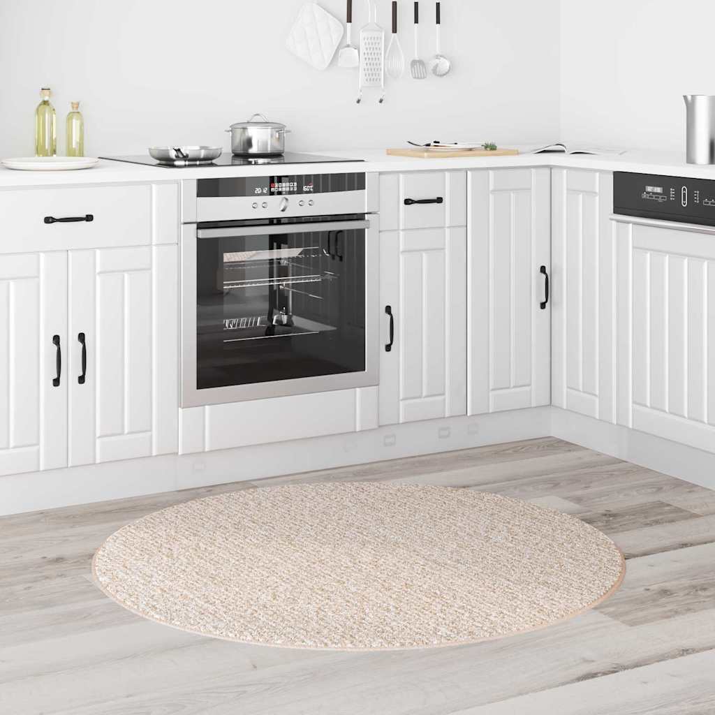 Teppich Creme 120 x 120 cm Polypropylen