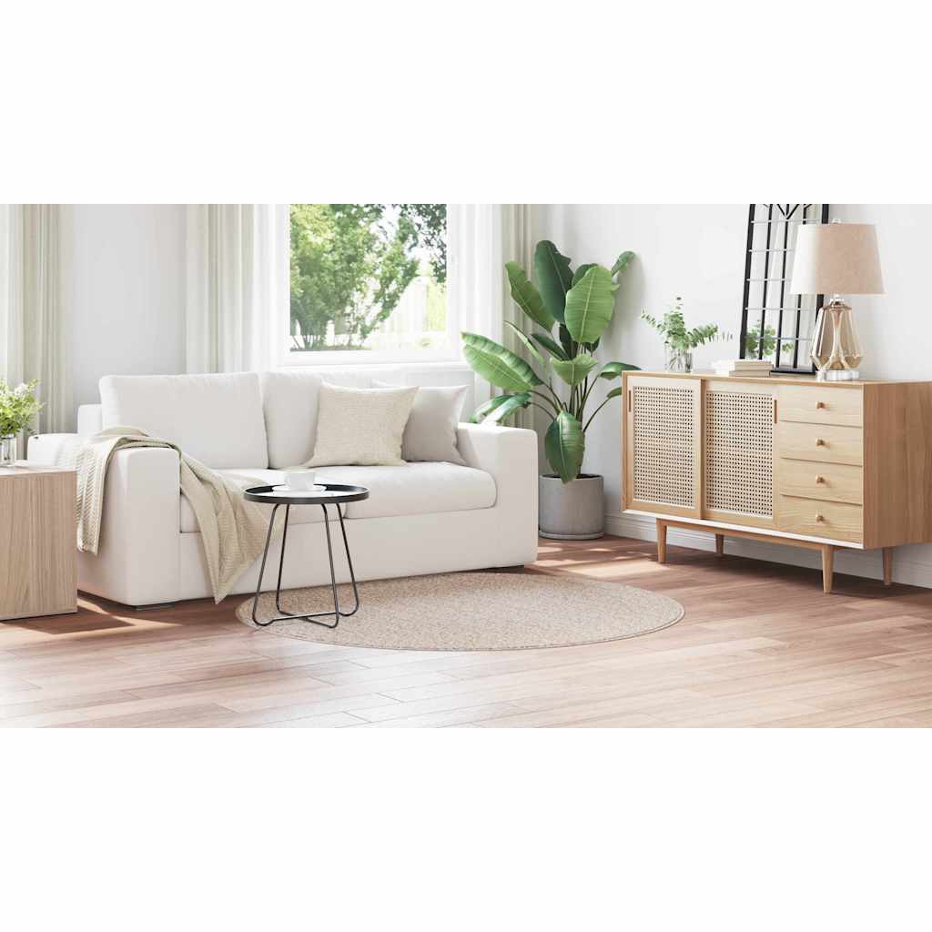 Teppich Creme 160 x 160 cm Polypropylen