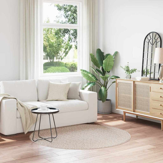 Teppich Creme 160 x 160 cm Polypropylen