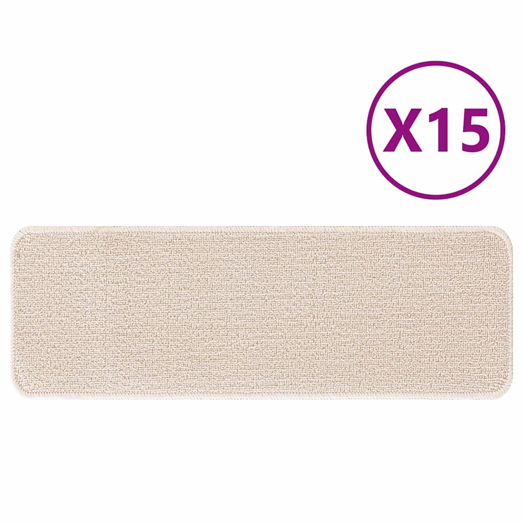 Treppenstufen 15 pcs Creme 60 x 25 cm Polypropylen