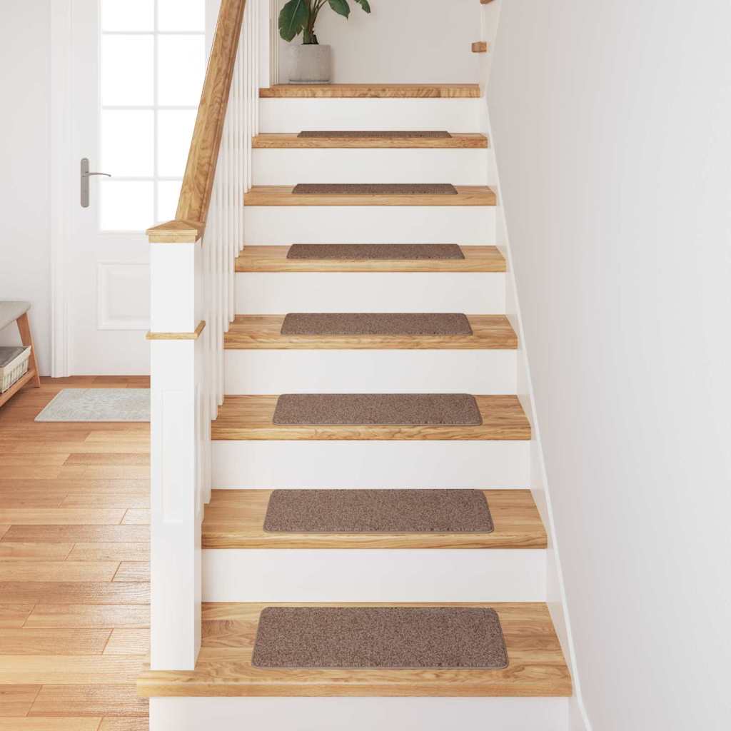 Rutschfeste Treppenmatten 15 pcs Braun 60 x 25 cm PP