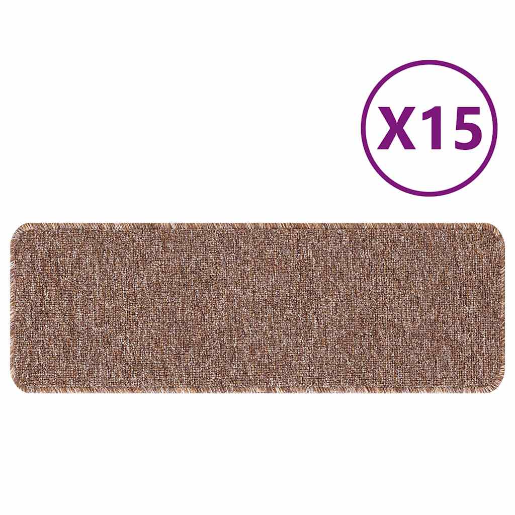 Treppenstufen 15 pcs Braun 60 x 25 cm Polypropylen