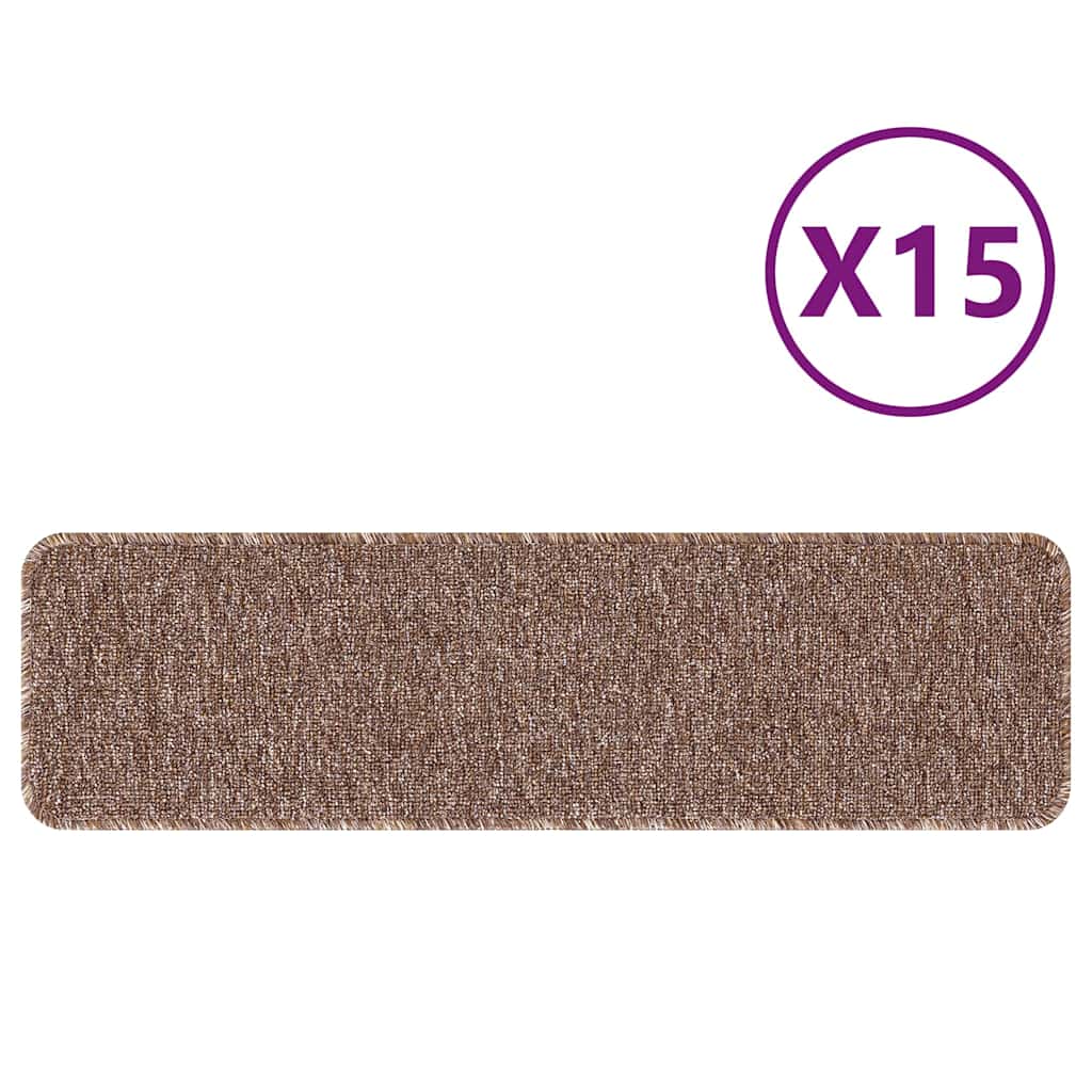 Treppenstufen 15 pcs Braun 75 x 20 cm Polypropylen