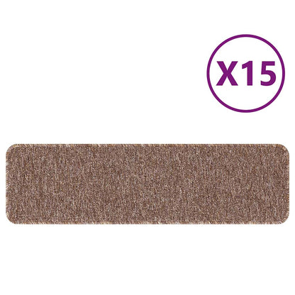 Treppenstufen 15 pcs Braun 75 x 20 cm Polypropylen