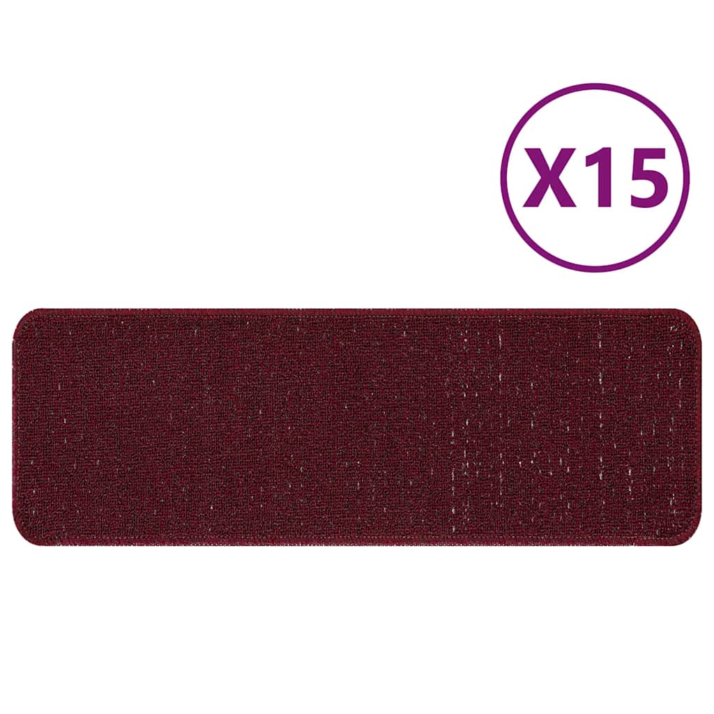 Treppenstufen 15 pcs Bordeauxrot 60 x 25 cm Polypropylen