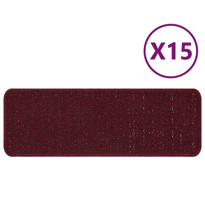 Treppenstufen 15 pcs Bordeauxrot 60 x 25 cm Polypropylen