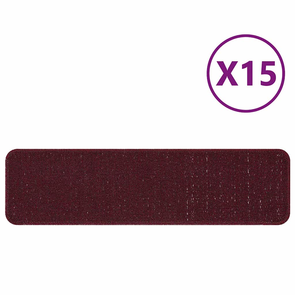 Treppenstufen 15 pcs Bordeauxrot 75 x 20 cm Polypropylen