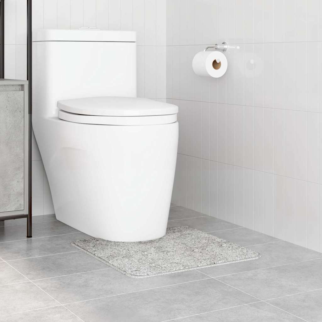 Rutschfeste Badematte mit Toilettenausschnitt Grau 50 x 50 cm