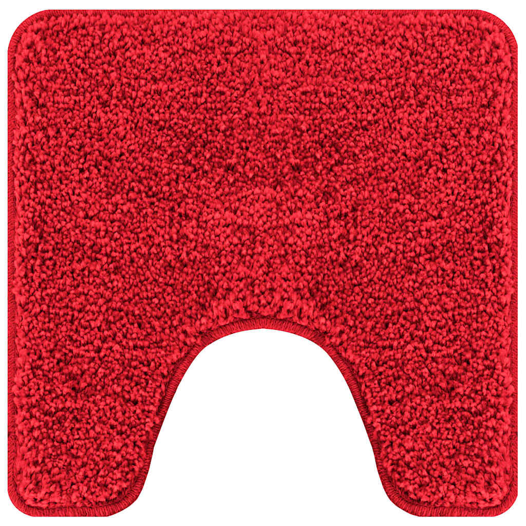 Rutschfeste Badematte mit Toilettenausschnitt Rot 50 x 50 cm PP