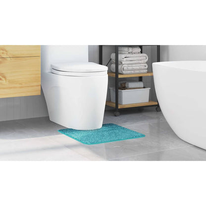 Rutschfeste Badematte mit Toilettenausschnitt Türkis 50 x 50 cm