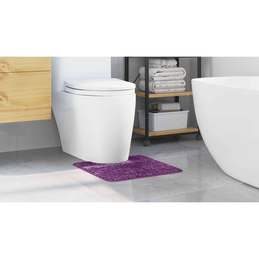 Rutschfeste Badematte mit Toilettenausschnitt Lila 50 x 50 cm