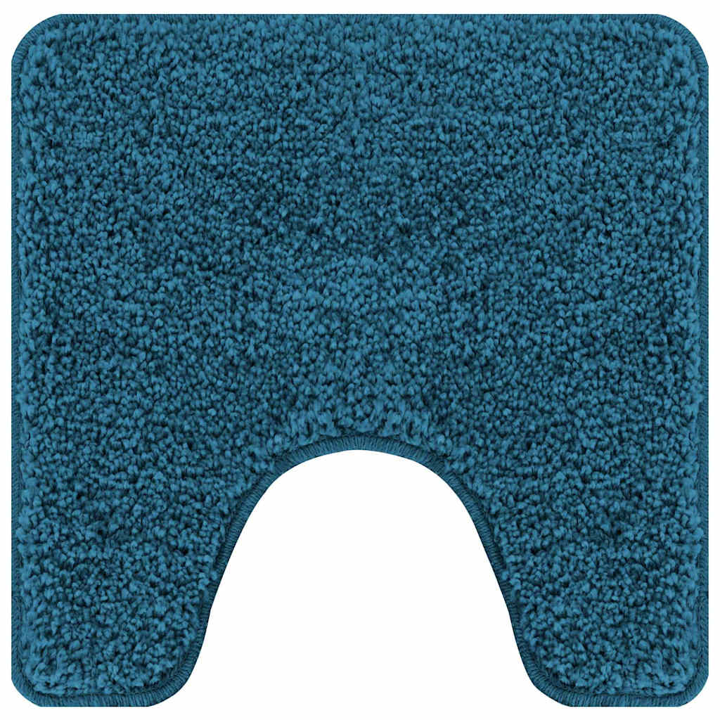 Rutschfeste Badematte mit Toilettenausschnitt Blau 50 x 50 cm
