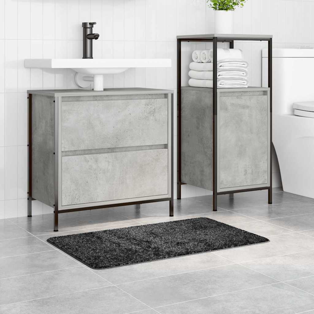 Rutschfeste Badmatte Dunkelgrau 50 x 80 cm PP