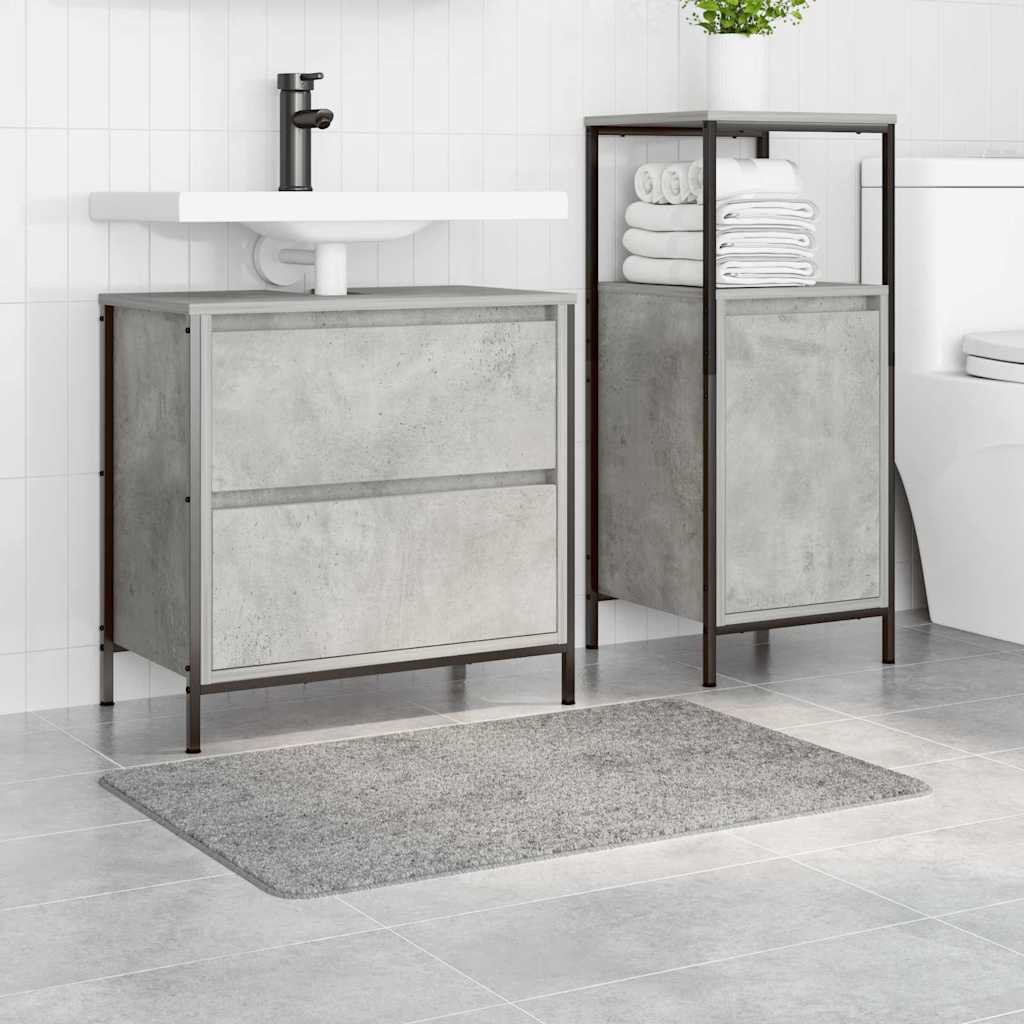 Rutschfeste Badmatte Grau 60 x 90 cm PP