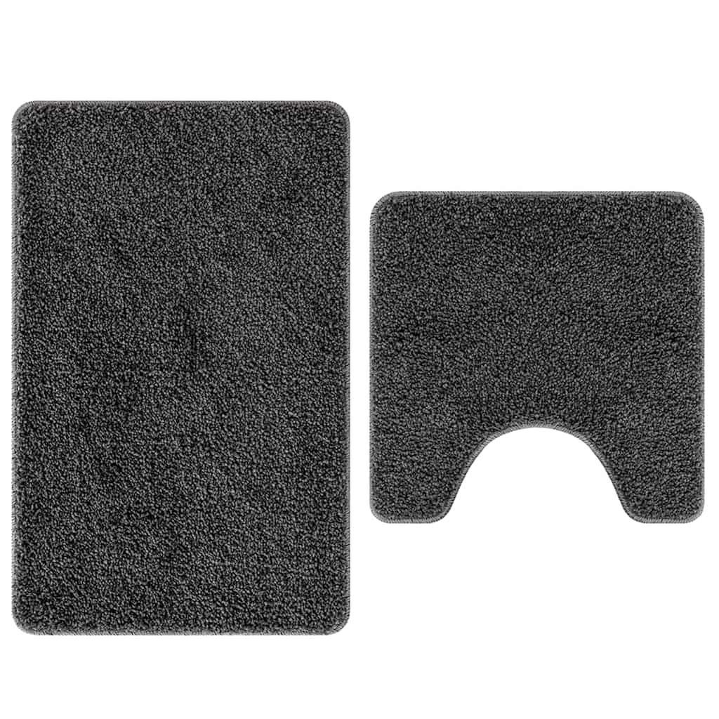 Badematte 2 pcs Dunkelgrau 50 x 50 cm Polypropylen