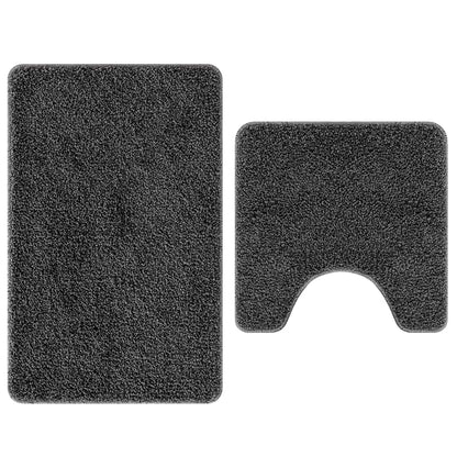 Badematte 2 pcs Dunkelgrau 50 x 50 cm Polypropylen