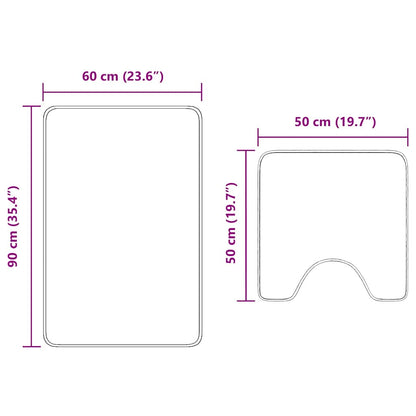 Badematte 2 pcs Dunkelgrau 50 x 50 cm Polypropylen