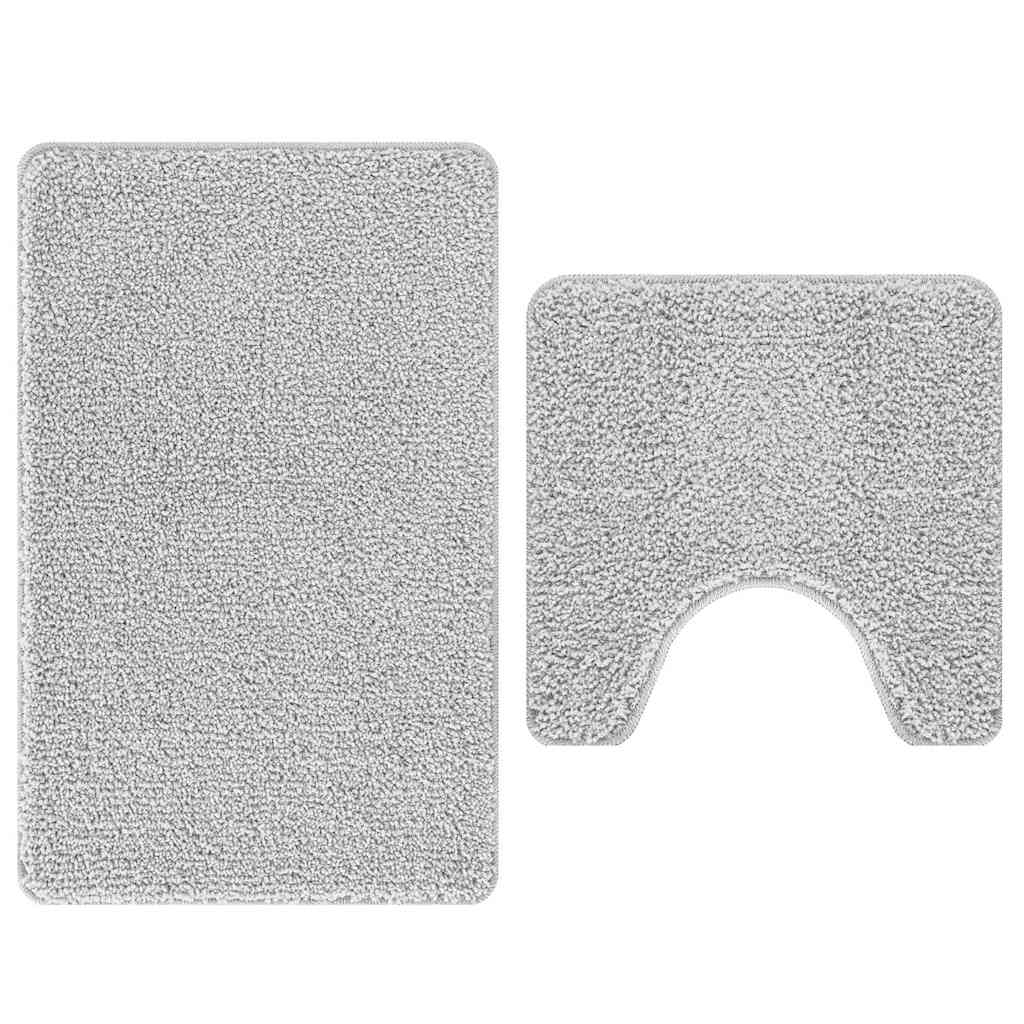 Anti-Rutsch Badematten-Set 2 pcs Grau PP