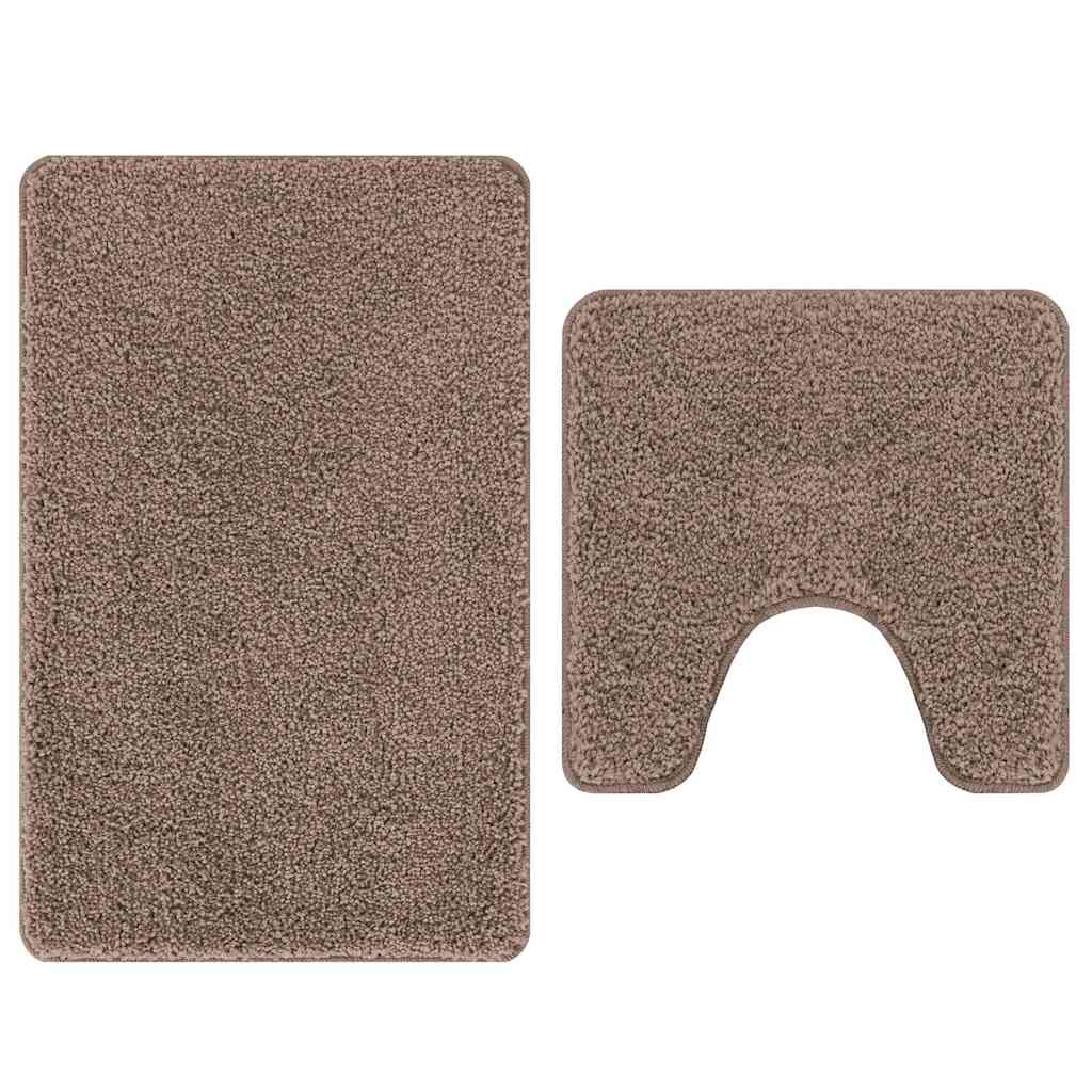 Anti-Rutsch Badematten-Set 2 pcs Braun PP