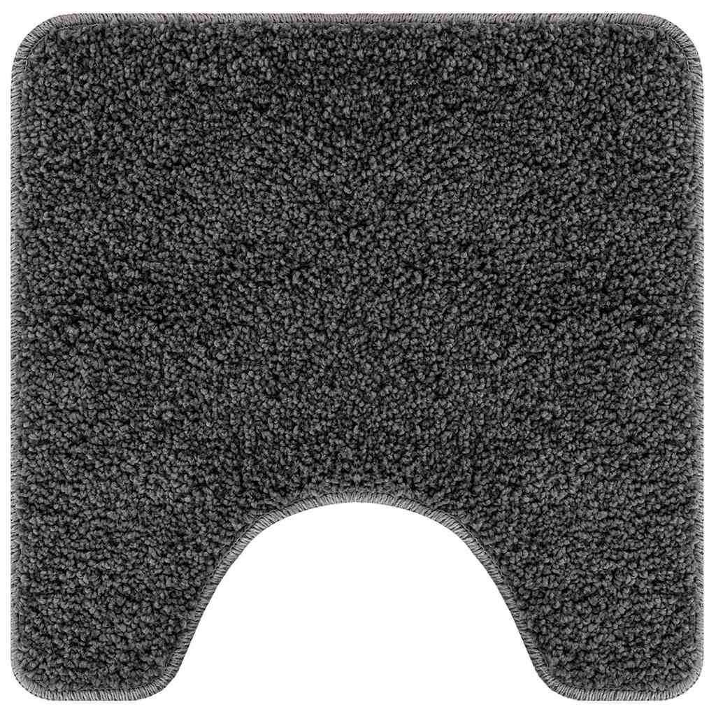 Anti-Rutsch Badematten-Set 3 pcs Dunkelgrau 50 x 50 cm PP