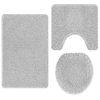 Badematte 3 pcs Grau 50 x 50 cm Polypropylen