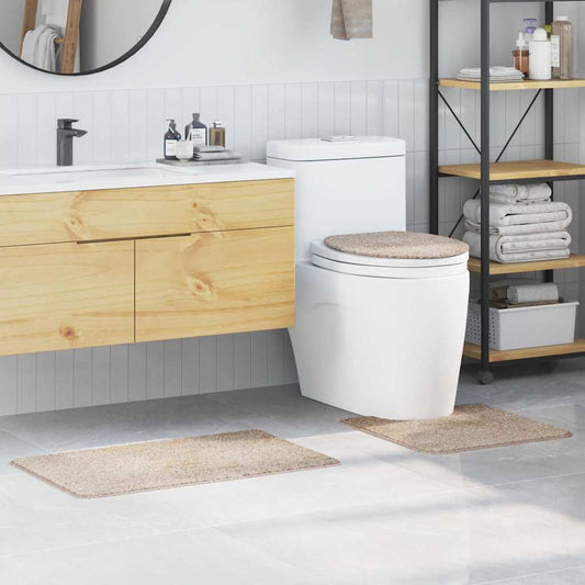 Anti-Rutsch Badematten-Set 3 pcs Creme 50 x 50 cm PP